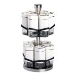 Набір для спецій на підставці 12 шт. 120 мл карусель для спецій Білий HP-1315