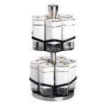 Набір для спецій на підставці 12 шт. 120 мл карусель для спецій Білий HP-1315 - Зображення 2