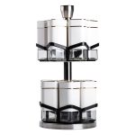 Набір для спецій на підставці 12 шт. 120 мл карусель для спецій Білий HP-1315 - Зображення 3