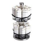 Набір для спецій на підставці 12 шт. 120 мл карусель для спецій Білий HP-1315 - Зображення 4