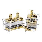 Набір банок для сипучих продуктів 4 штуки 350 мл скляні на металевій підставці HP-1336 - Зображення 5