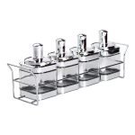 Набір банок для сипучих продуктів 4 штуки 350 мл скляні на підставці HP-1340 - Зображення 2