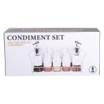 Набір для спецій на підставці з пляшками для олії та оцту 8 предметів Білий HP-1360W - Зображення 9