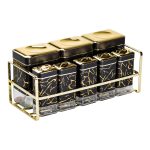 Набір для приправ та спецій на підставці 8 штук з кришками Чорний HP-1364 - Зображення 2