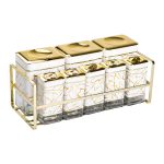 Набір для приправ та спецій на підставці 8 штук з кришками Білий HP-1365 - Зображення 2