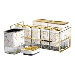 Набір для приправ та спецій на підставці 8 штук з кришками Білий HP-1365 - Зображення 4