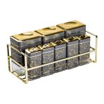 Набір для приправ та спецій на підставці 8 штук з кришками Сірий HP-1366 - Зображення 5