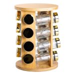 Набір для спецій на дерев'яній підставці 16 скляних ємностей для приправ HP-1367 - Зображення 3