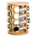 Набір для спецій на дерев'яній підставці 16 скляних ємностей для приправ HP-1367 - Зображення 2