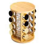 Набір для спецій на дерев'яній підставці 16 скляних ємностей для приправ HP-1367 - Зображення 4