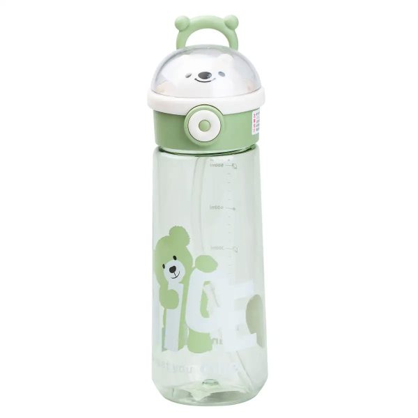 Пляшка для води 620 мл із трубочкою багаторазова Зелена HP17300GR