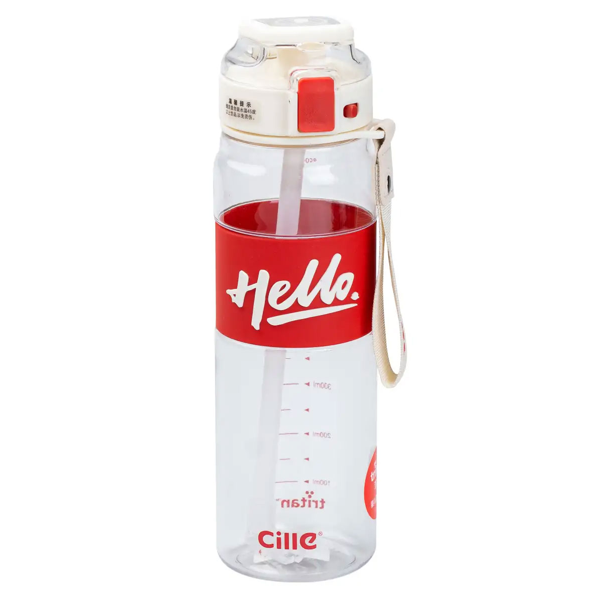 HP17303R-1 Пляшка для води 860 мл тритан з ремінцем і ручкою Червона HP17303R - Зображення 1