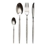 Набір столових приборів золото на 6 персон 24 предмети ложки, виделки, ножі Срібло HP-20-14