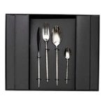 Набір столових приборів золото на 6 персон 24 предмети ложки, виделки, ножі Срібло HP-20-14 - Зображення 3