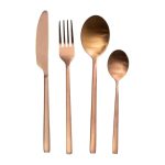 Набір столових приборів на 6 персон 24 предмети столовий набір приборів Бронзовий HP-20-26 - Зображення 2