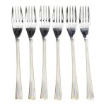 Набір десертних виделок 6 штук виделки для десерту з нержавіючої сталі 15.2 см Срібло із золотим оздобленням HP-20-34
