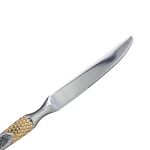 Набір столових ножів 6 штук ножі сервірувальні з нержавіючої сталі 22.7 см Срібло з золотом HP-20-36 - Зображення 3