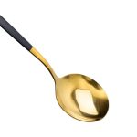 Набір столових ложок 6 штук ложки столові з нержавійки 21 см Чорний з золотом HP-20-3 - Зображення 3