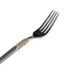 Набір десертних виделок 6 штук виделки десертні з нержавіючої сталі 15.5 см Срібло з золотом HP-20-40 - Зображення 3