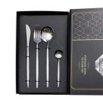 Набір столових приборів 24 предмети набір ложок виделок і ножів на 6 персон Сріблястий HP-20-42 - Зображення 3
