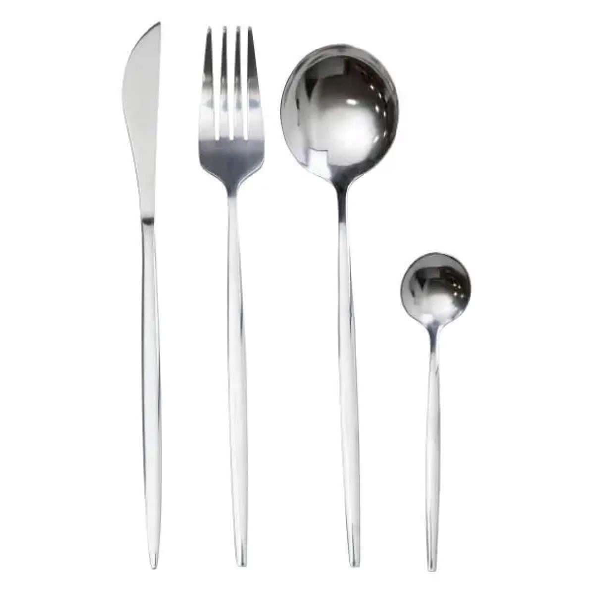 HP2042_2-600x600-1 Набір столових приборів 24 предмети набір ложок виделок і ножів на 6 персон Сріблястий HP-20-42 - Зображення 1