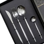 Набір столових приборів 24 предмети набір ложок виделок і ножів на 6 персон Сріблястий HP-20-42 - Зображення 2