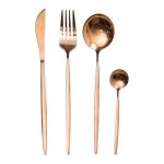 Набір столових приборів 24 предмети набір ложок виделок і ножів на 6 персон Бронзовий HP-20-44