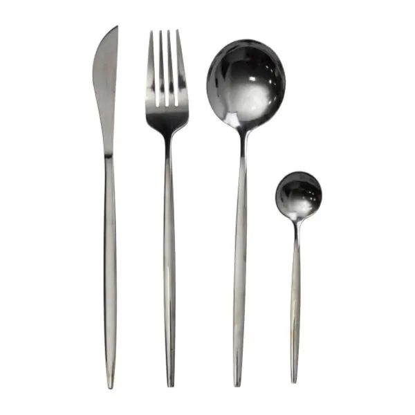 Набір столових приладів 24 предмети для 6 персон, чорний HP-20-45