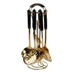 Набір кухонного приладдя на підставці 7 предметів кухонні аксесуари на підставці Чорний із золотом HP-20-66 - Зображення 2