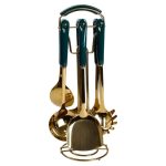 Набір кухонного приладдя на підставці 7 предметів кухонні аксесуари на підставці Смарагдовий HP-20-67 - Зображення 3