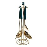 Набір кухонного приладдя на підставці 7 предметів кухонні аксесуари на підставці Смарагдовий HP-20-67 - Зображення 4