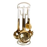 Набір кухонного приладдя 7 предметів на підставці столові прилади з нержавіючої сталі Золото з білим HP-20-7 - Зображення 2