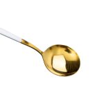 Набір столових ложок 6 штук ложки столові з нержавійки 21 см Білий із золотом HP-20-8 - Зображення 3