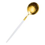 Набір столових ложок 6 штук ложки столові з нержавійки 21 см Білий із золотом HP-20-8 - Зображення 2