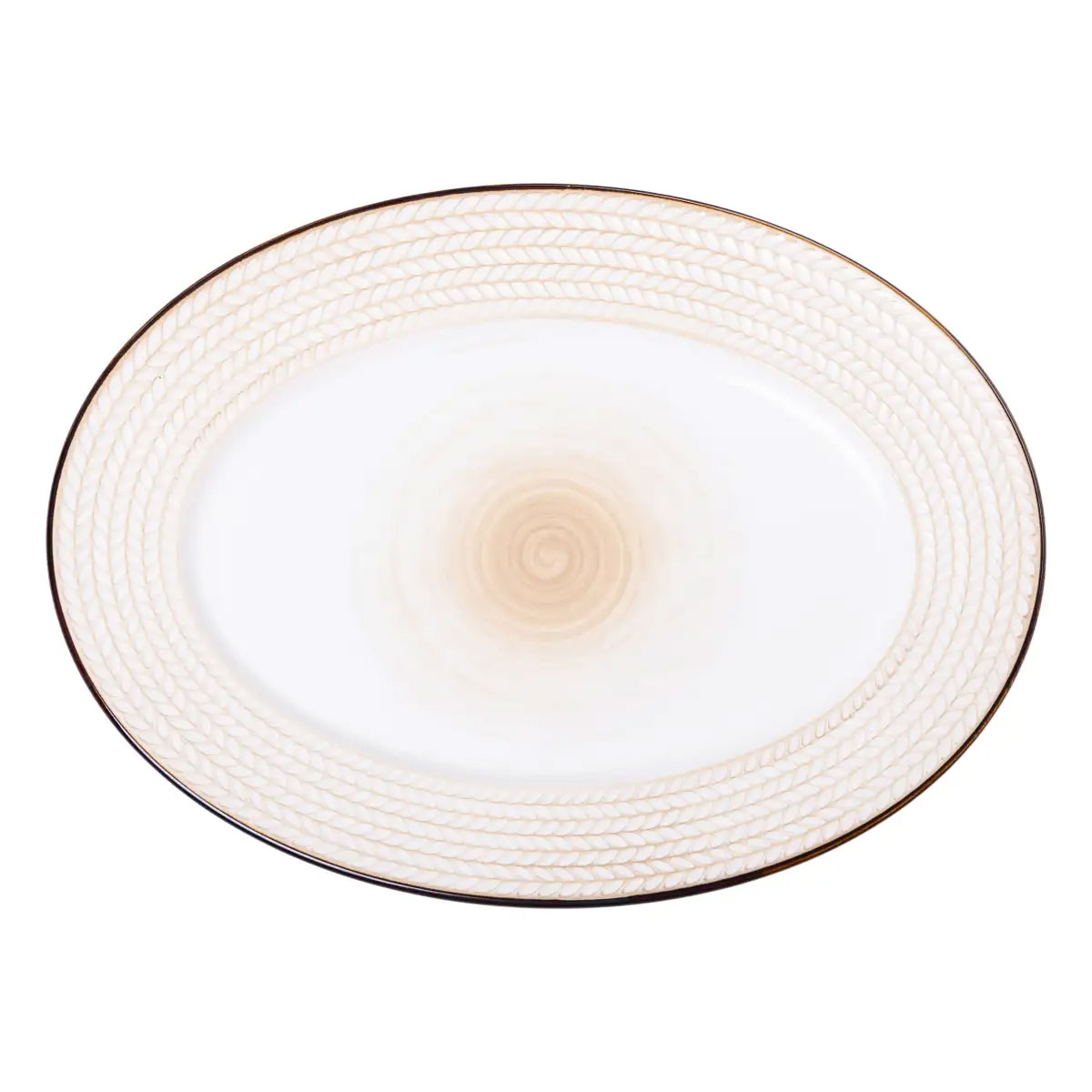 HP23389-1-1 Блюдо порцелянаове 33.5х24.5 см овальне біле HP23389 - Зображення 1