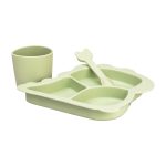 Дитячий набір силіконового посуду 3 предмети зелений HP34545G - Зображення 2