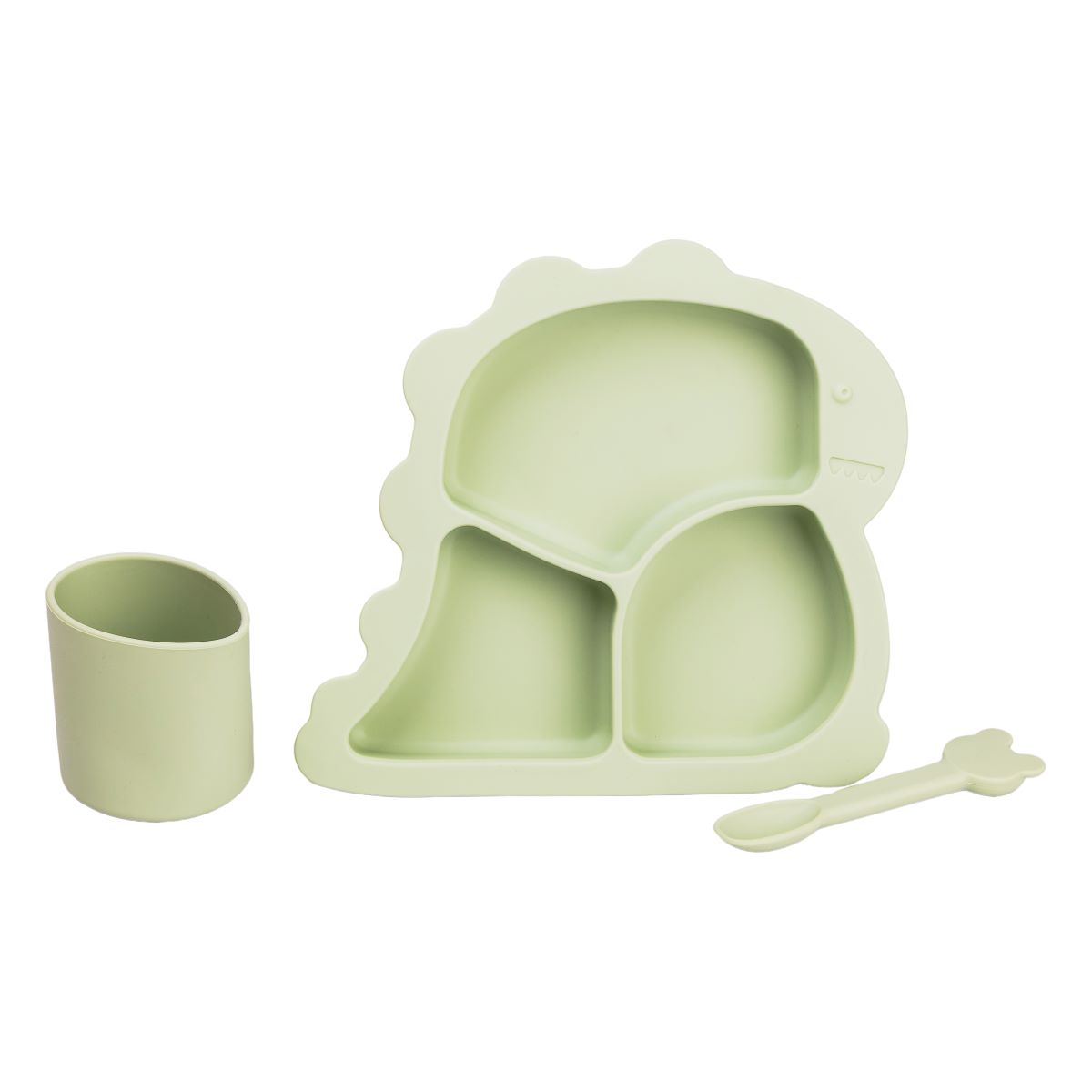 HP34545G2028229-1 Дитячий набір силіконового посуду 3 предмети зелений HP34545G - Зображення 1