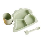 Дитячий набір силіконового посуду 3 предмети зелений HP34545G - Зображення 3