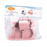 Дитячий набір силіконового посуду 3 предмети Рожевий HP34545P - Зображення 5
