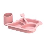 Дитячий набір силіконового посуду 3 предмети Рожевий HP34545P - Зображення 3