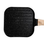 Сковорода гриль квадратна 18×18 см рифлена з гранітним покриттям чорна HP39568B - Зображення 5