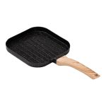 Сковорода гриль квадратна 18×18 см рифлена з гранітним покриттям чорна HP39568B - Зображення 3