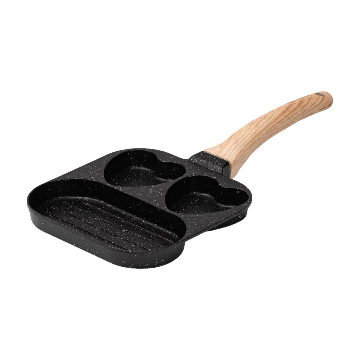 HP39569B-20 Сковорода квадратна порційна на 3 секції з антипригарним покриттям для всіх плит чорна HP39569B - Зображення 1