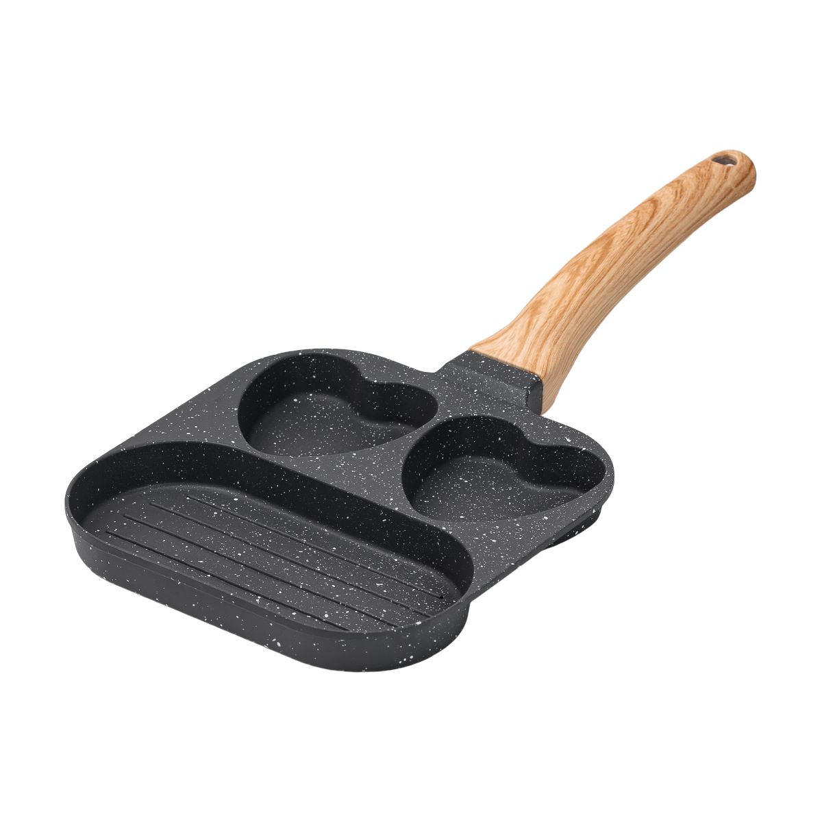 HP39569C-12-1 Сковорода квадратна порційна на 3 секції з антипригарним покриттям сіра HP39569C - Зображення 1