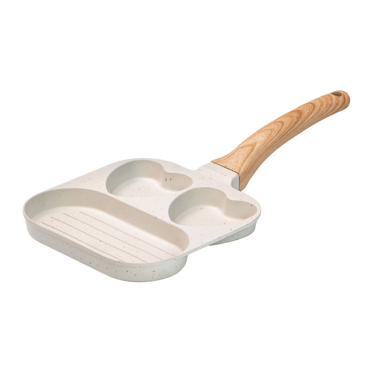 HP39569W-6 Сковорода квадратна порційна на 3 секції з антипригарним покриттям бежева HP39569W - Зображення 1