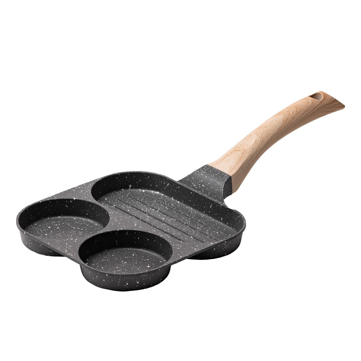 HP39571_12 Сковорода квадратна порційна на 3 секції з антипригарним покриттям для всіх плит сіра HP39571C - Зображення 1