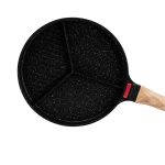 Сковорода гриль Ø 25 см на три секції з антипригарним покриттям кругла чорна HP39575B - Зображення 3