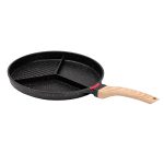 Сковорода гриль Ø 25 см на три секції з антипригарним покриттям кругла чорна HP39575B - Зображення 2