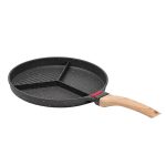 Сковорода гриль Ø 25 см на три секції з антипригарним покриттям кругла сіра HP39575C - Зображення 2