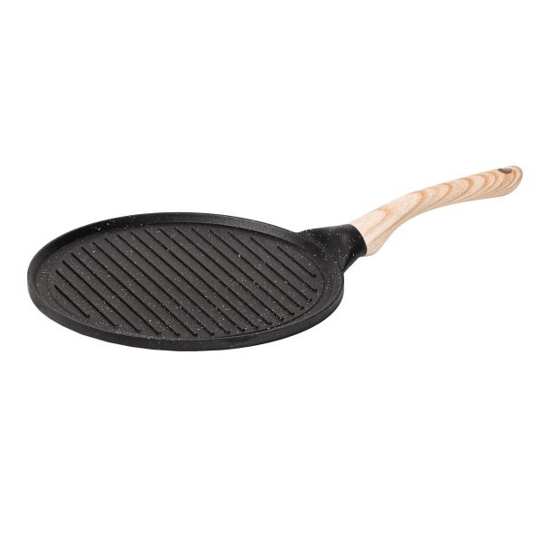 Кругла гриль-сковорода Ø 26.5 см з гранітним покриттям чорна HP39581B